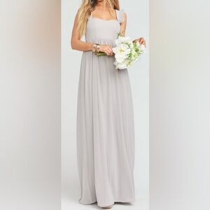 NWT SHOW ME THE MUMU JUNE MAX DOVE GREY CHIFFON $198 SIZE S